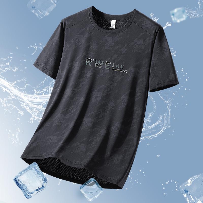 Herre Sommer Sports T-skjorte Rund Hals Kort Ermet Skjorte Komfortabel Casual Sport Pluss Størrelse Pustende T-skjorte