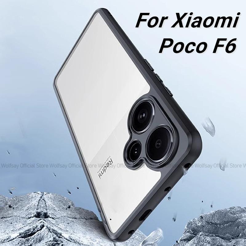 

For Xiaomi Poco F6 Case Xiaomi Poco F6 Cover Shockproof Luxury Clear PC Silicone Protective Phone Back Cover For Xiaomi Poco F6 Poco F6 чёрный