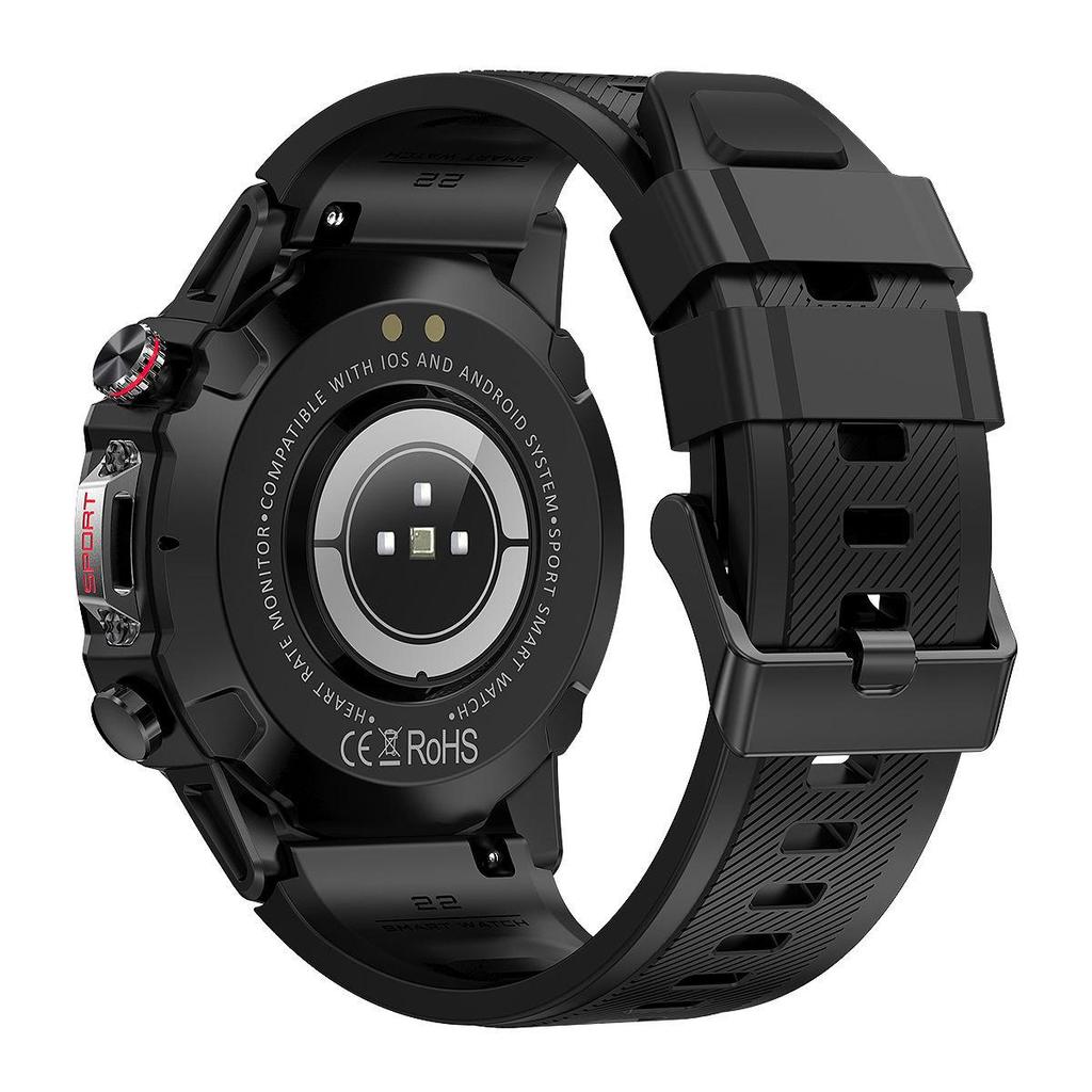 Outdoor Men Smart Watch 3ATM Waterproof 500Mah B Attery LED Strong Flashlight Bluetooth Call Smartwatch + Box