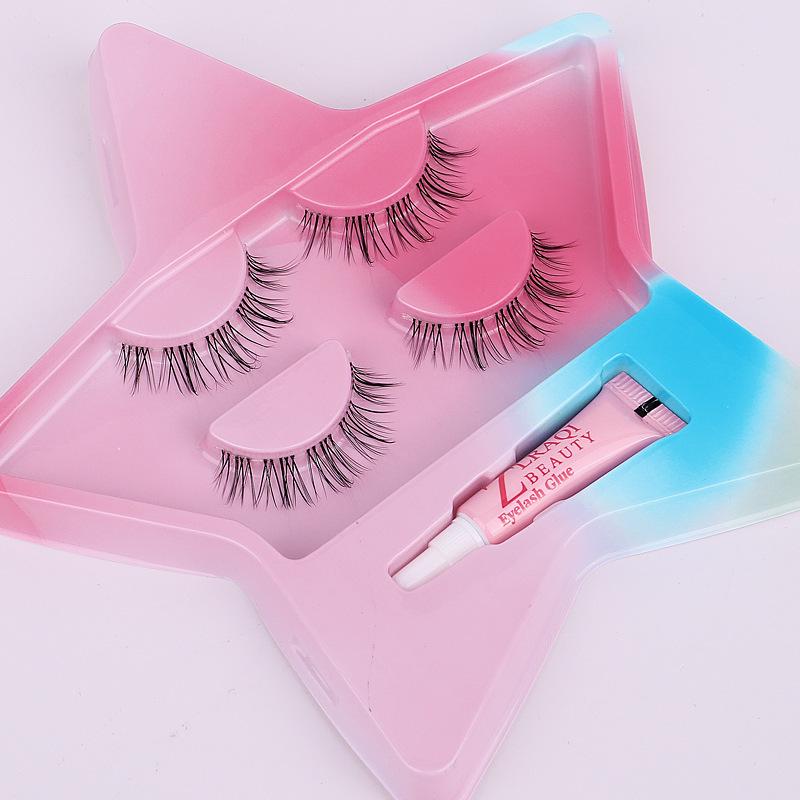 

Dazzling Star False Eyelashes, 2 Pairs: Soft, Natural-Style with Transparent Band for Women Standard