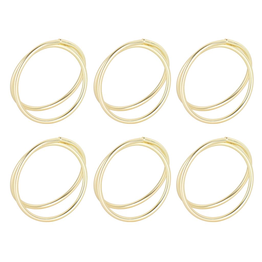 12pcs Spiral Napkin Rings Matte Gold Electroplating Prevent Fading Table Napkin Rings for Wedding Party Reception