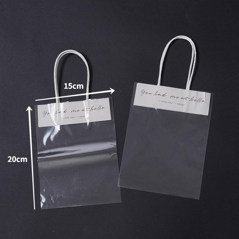 10Pcs Flower Packing Bags Transparent Flower Bouquet Gift Bag Valentine'S Day And Mother'S Day Flower Tote Bag