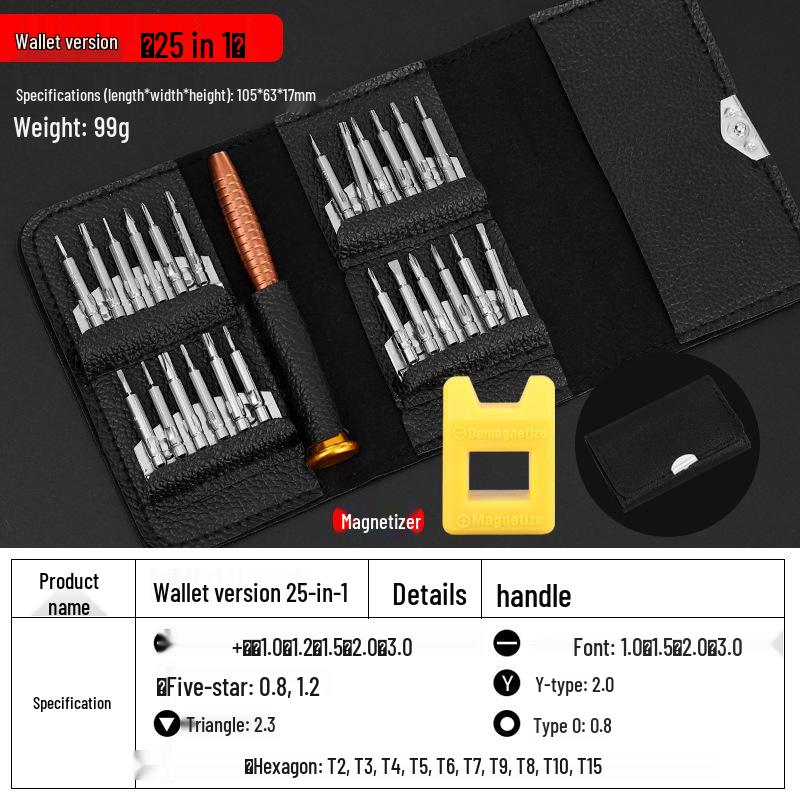 Multi-Function Small Screwdriver Set: Phillips, Torx, Triangle, Slotted, Double-Ended