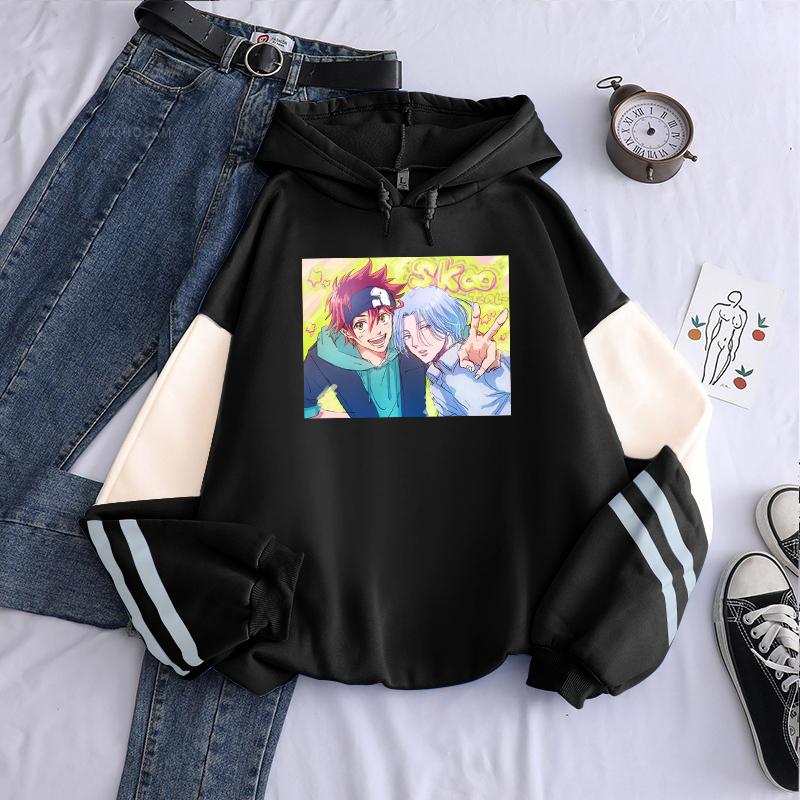 Kawaii Anime SK8 The Infinity Reki & Langa Mikiny Harajuku Pánská Streetwear Móda Dlouhý Rukáv Pánská Patchworková Mikina s Kapucí