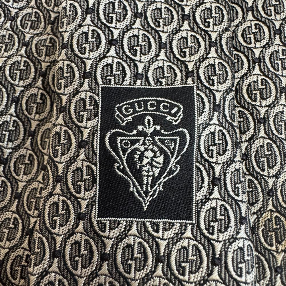 GUCCI GG pattern silk tie black silk Used