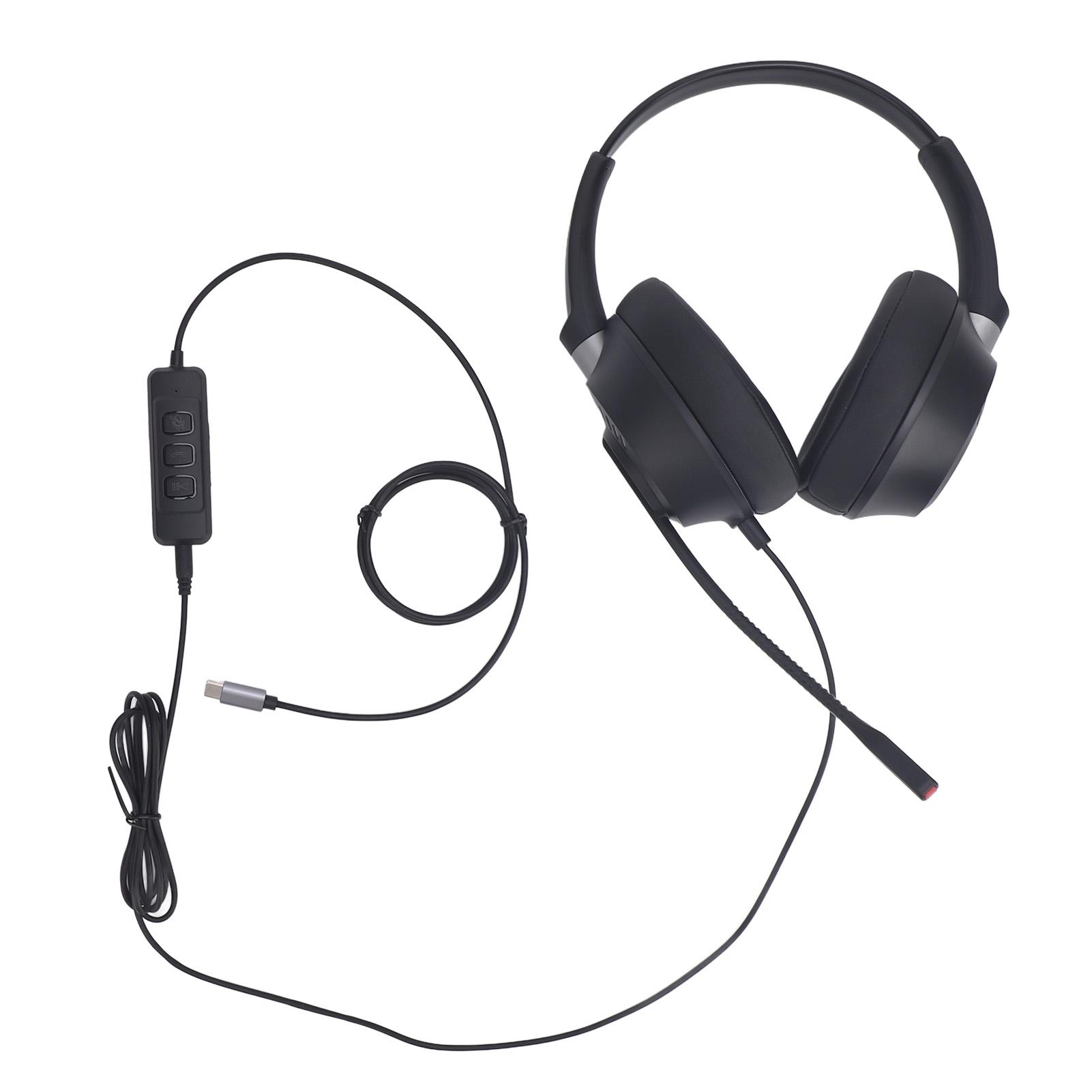 

Телефонная гарнитура с микрофоном с шумоподавлением Адаптер USB C - USB Офисные телефонные наушники