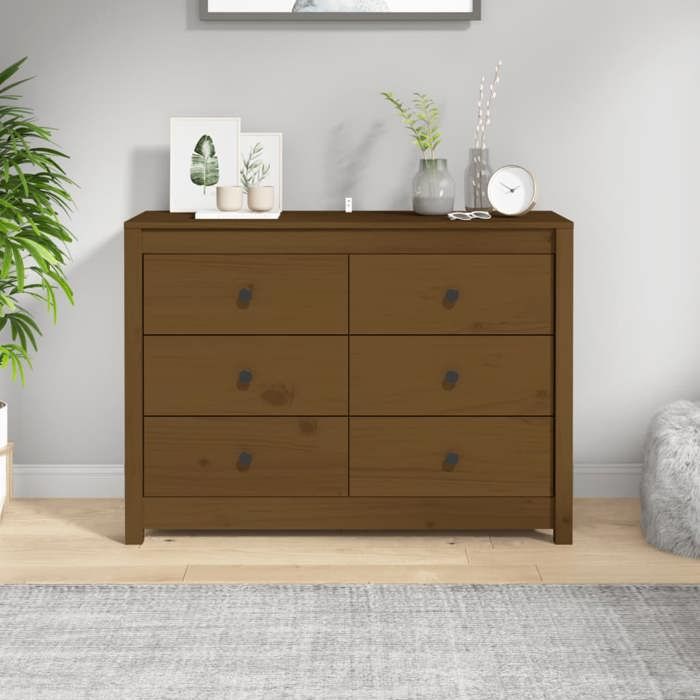 821767 vidaXL Sideboard Honey Brown 100x40x72 Cm Solid Pine Wood