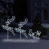 Christmas Decoration LED Reindeer & Sled Acrylic 260x21x87 Cm