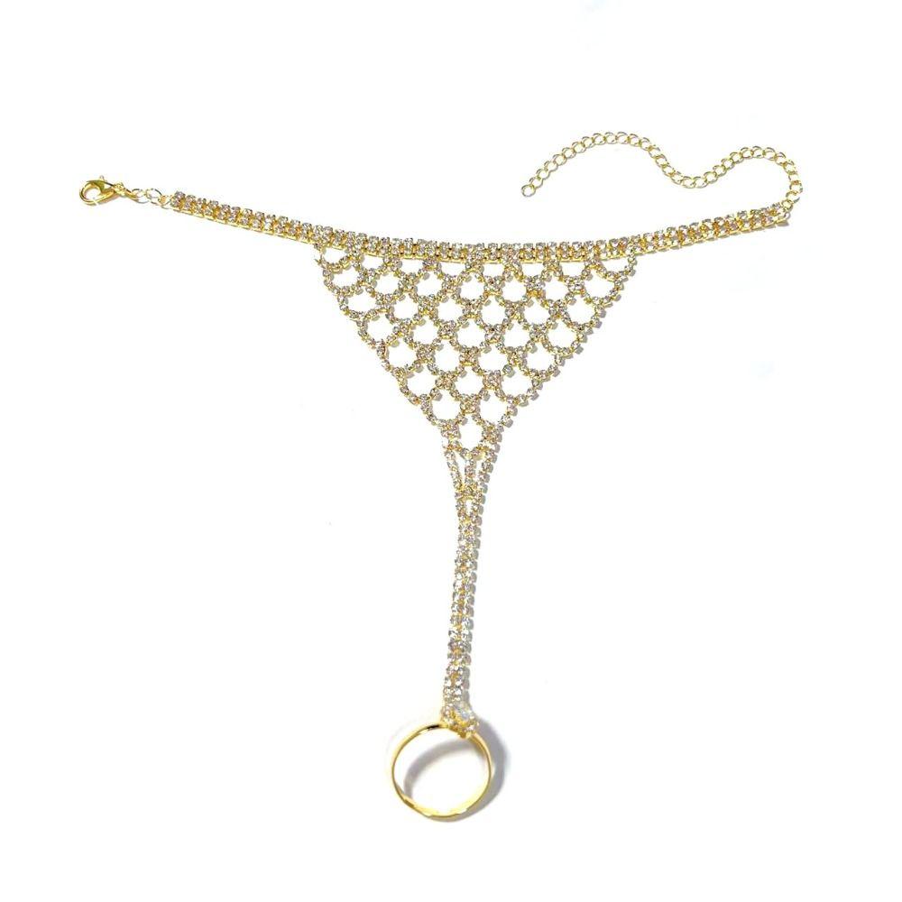 Rhinestone Tassel Ethnic Dance Accessory Multi Layer Hollow Geometric Pendant  Wedding