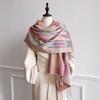 Women S Abstract Diamond Pattern Faux Cashmere Scarf Thick Warm Outdoor Shawl