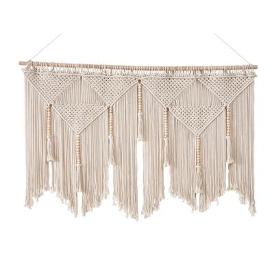 97x140cm Cotton Rope Braided Fringe Door Curtain Wedding Home Decoration Hanging Carpet Minimalist Handmade Crocheted Tapestry