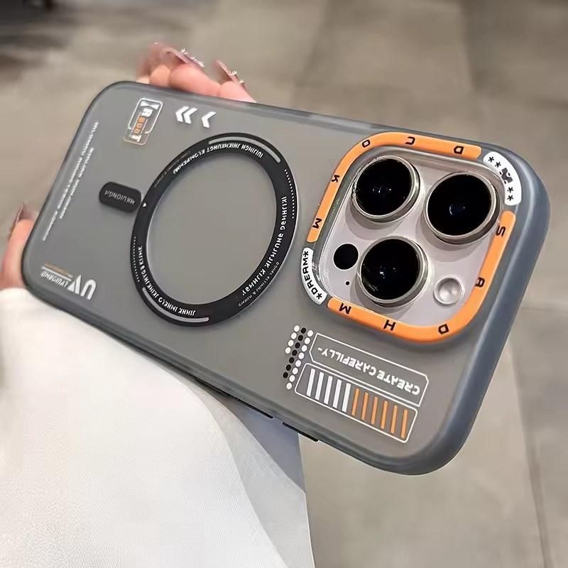 

Матовый магнитный чехол Magsafe для iPhone 16 15 14 13 12 11 Pro Max Plus Беспроводная зарядка Матовая металлическая рамка объектива Защита кнопок iPhone 15 Pro