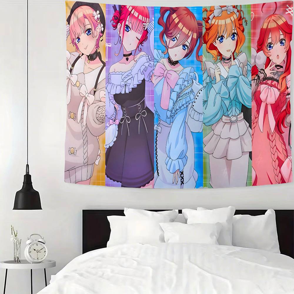 Anime TThe Quintessential Quintuplets Tapestry Wall Hanging Tapestry Art Deco Blanket Curtain Hanging At Home Living Room Decor