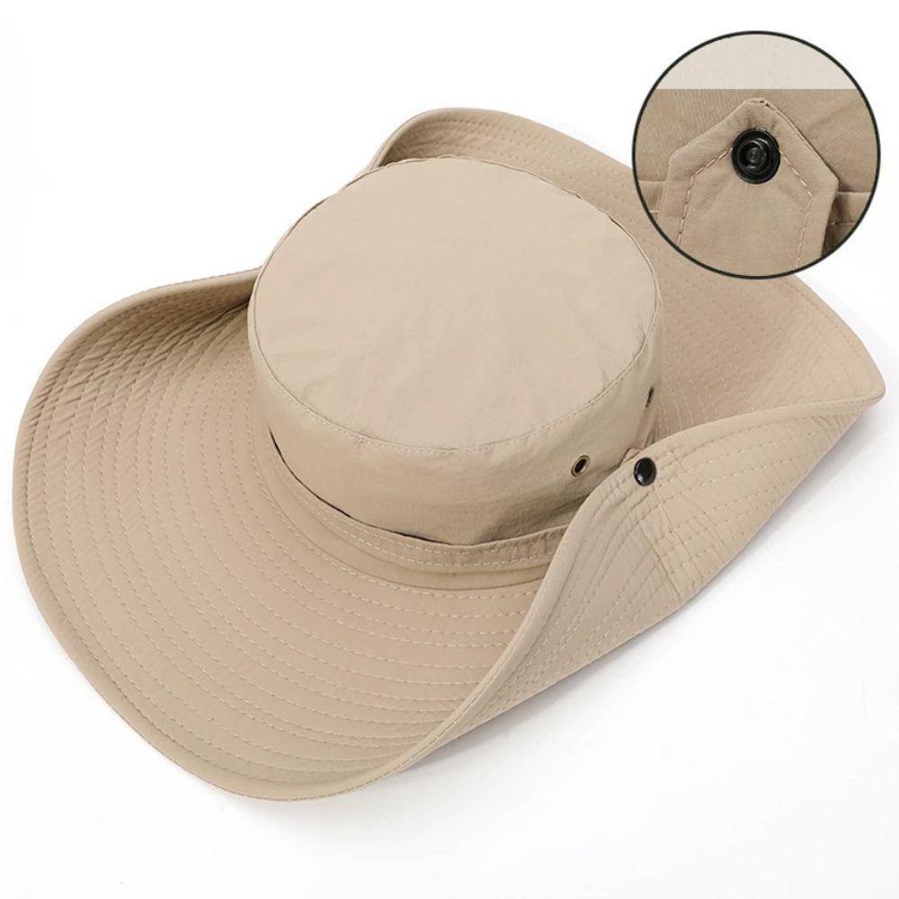 Terylene Outdoor Fishing Hats Wide Brim Breathable Anti UV Bucket Cap Outdoor Activities