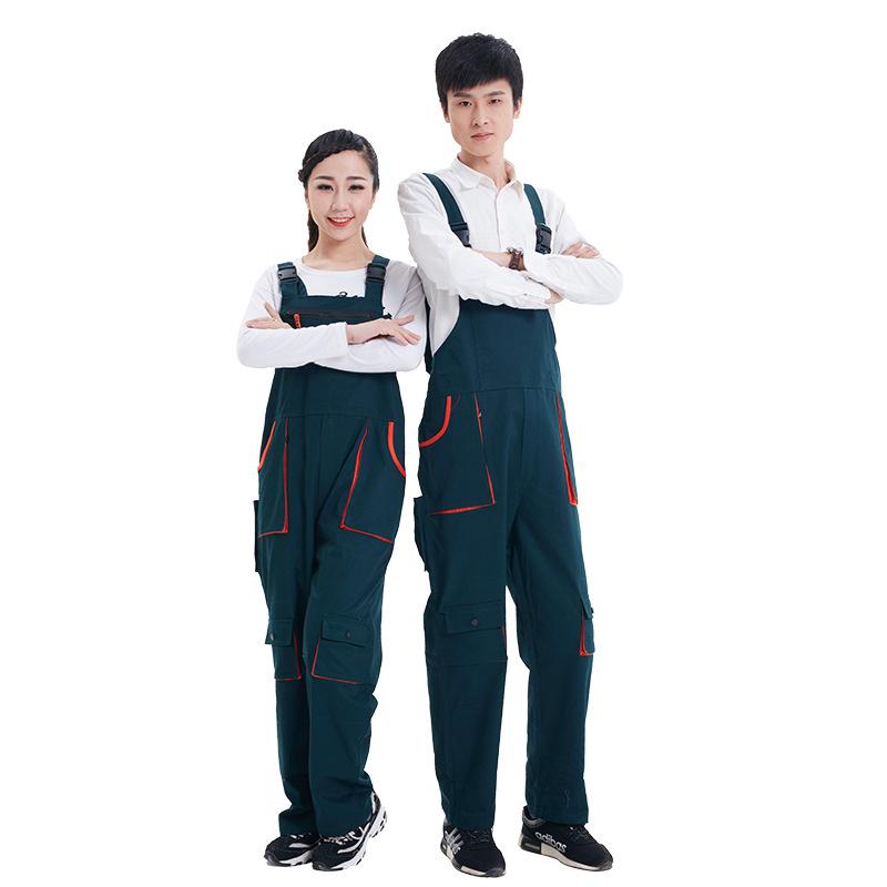 Korean-Style Gray Multi-Pocket Workwear Jumpsuit for Auto Repair and Labor Protection