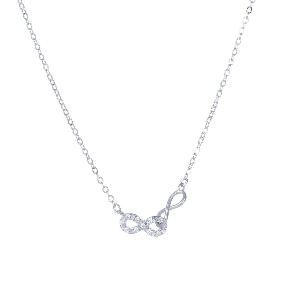S925 Gold Double 8 Necklace - Exquisite Infinite Love Collarbone Chain
