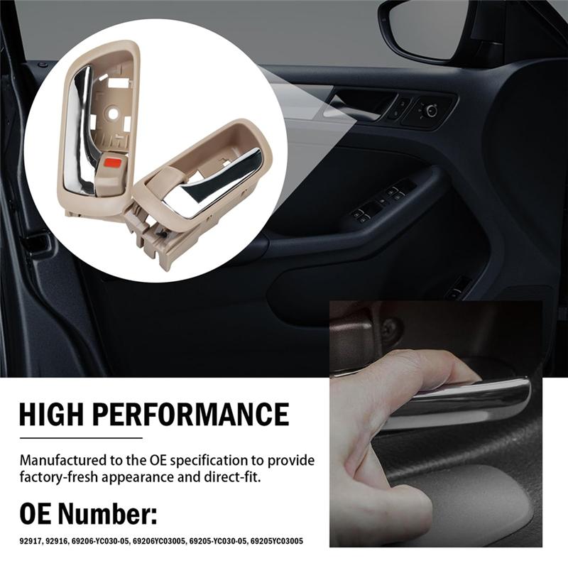 For Toyota Camry 2002-2006 ide Interior Door Handles 2 Pieces- Left& Right, Front Rear Models 92917, 69206-YC030-05