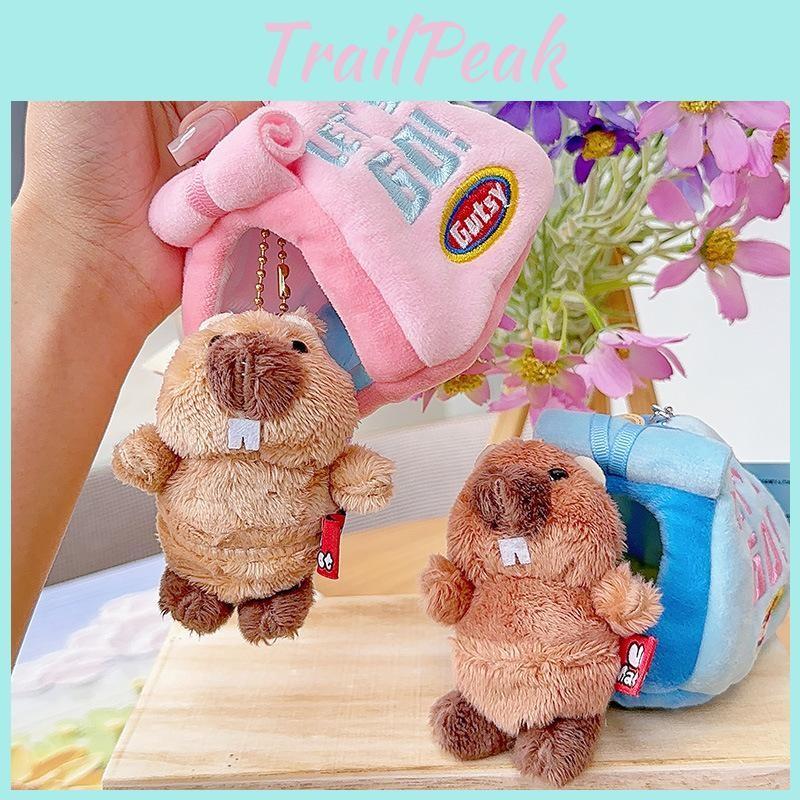Marmot Plush Keychain Toy Stuffed Doll Backpack Pendant Decoration Kids Gift