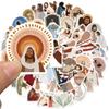 52PCS Bohemian Yeshua Holy Jesus Vintage Literature and Art DIY Graffiti Hand Account Sticker Mobile Phone Waterproof Decoration Sticker