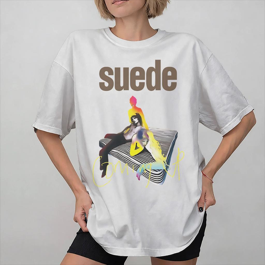 T-shirt con Stampa Grafica Banda Rock in Pelle scamosciata per Unisex Donna 100% Cotone Maglietta Abbigliamento