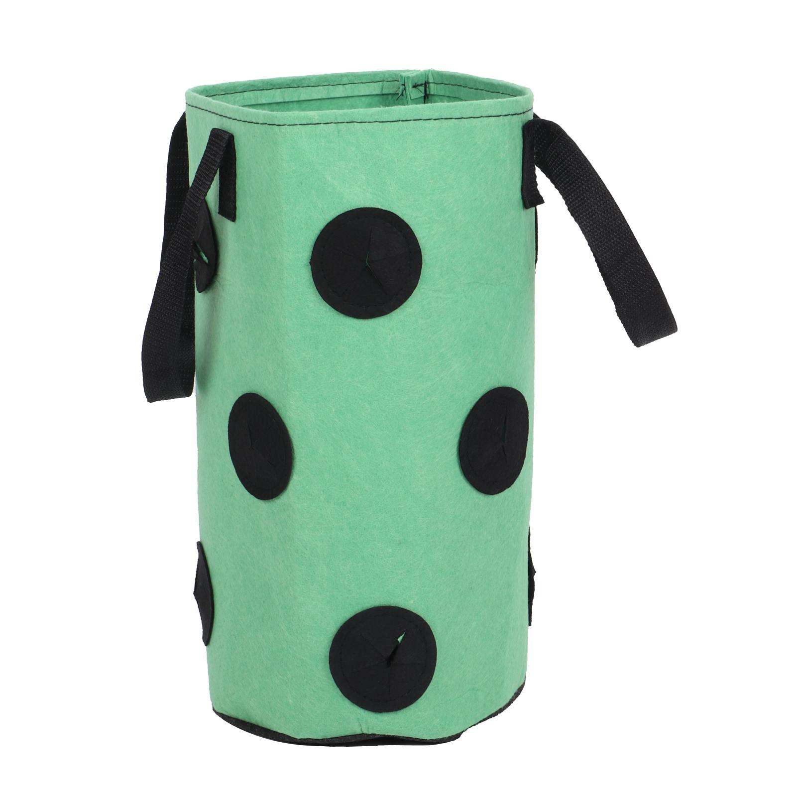 

Сумка для рассады клубники с 12 отверстиями и ручками, переносная войлочная сумка для выращивания растений в саду, черная, 20x35 см зелёный