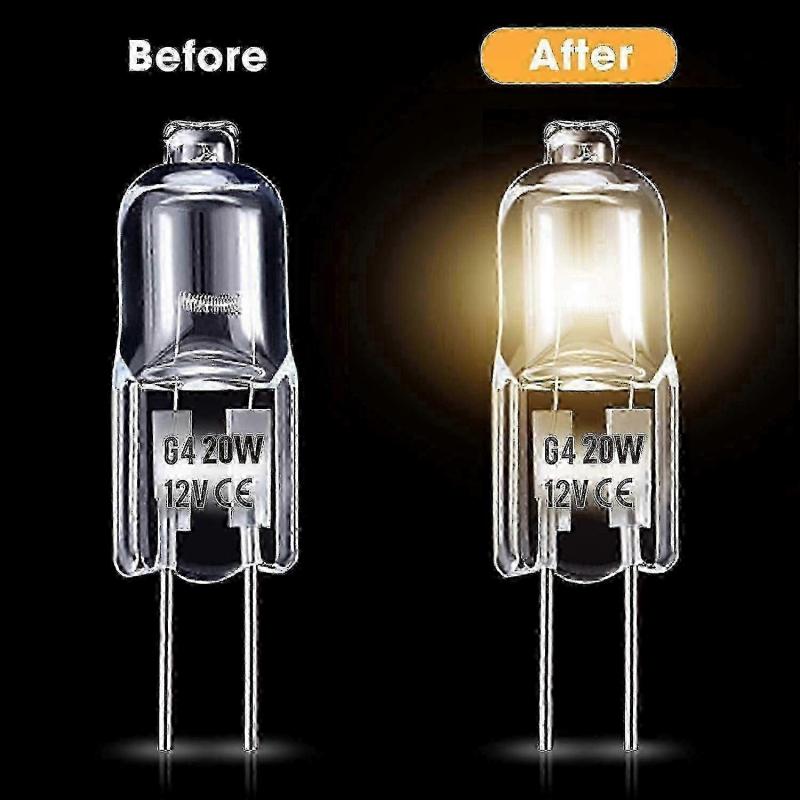 10 Pack 12V 10W Warm White Dimmable Clear Capsule 2-Pin G4 Halogen Bulbs