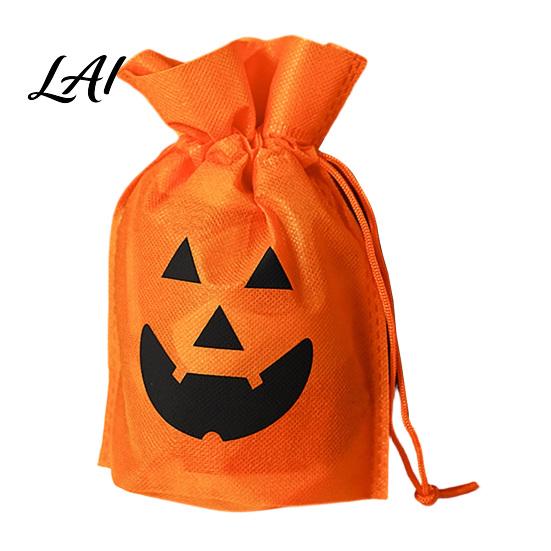 Cute Trick or Treat Bags for Toddlers 5 Pcs Halloween Treats Bag Non-woven Fabric Pumpkin Candy Small Gift Kindergarten Events Drawstring Snack