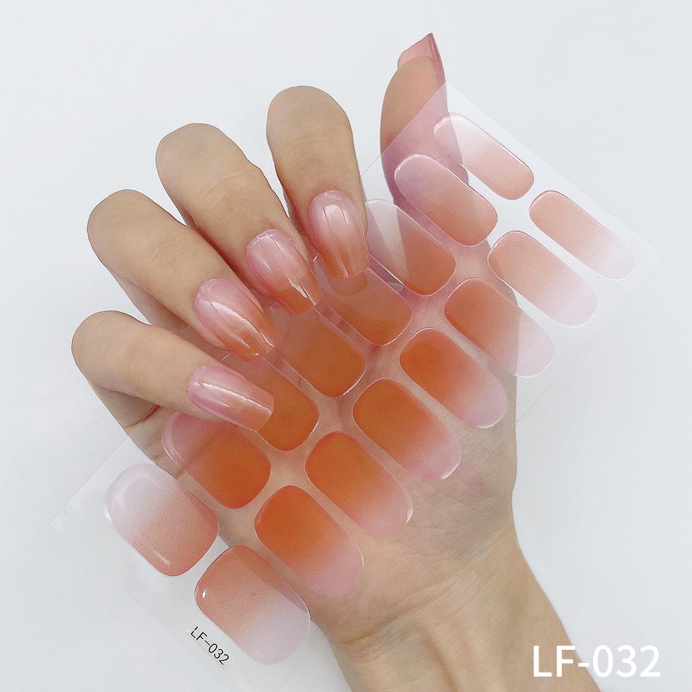 LF No-Bake Waterproof Gel Nail Stickers - Solid, Glitter, Color Block, Gradient Full Cover