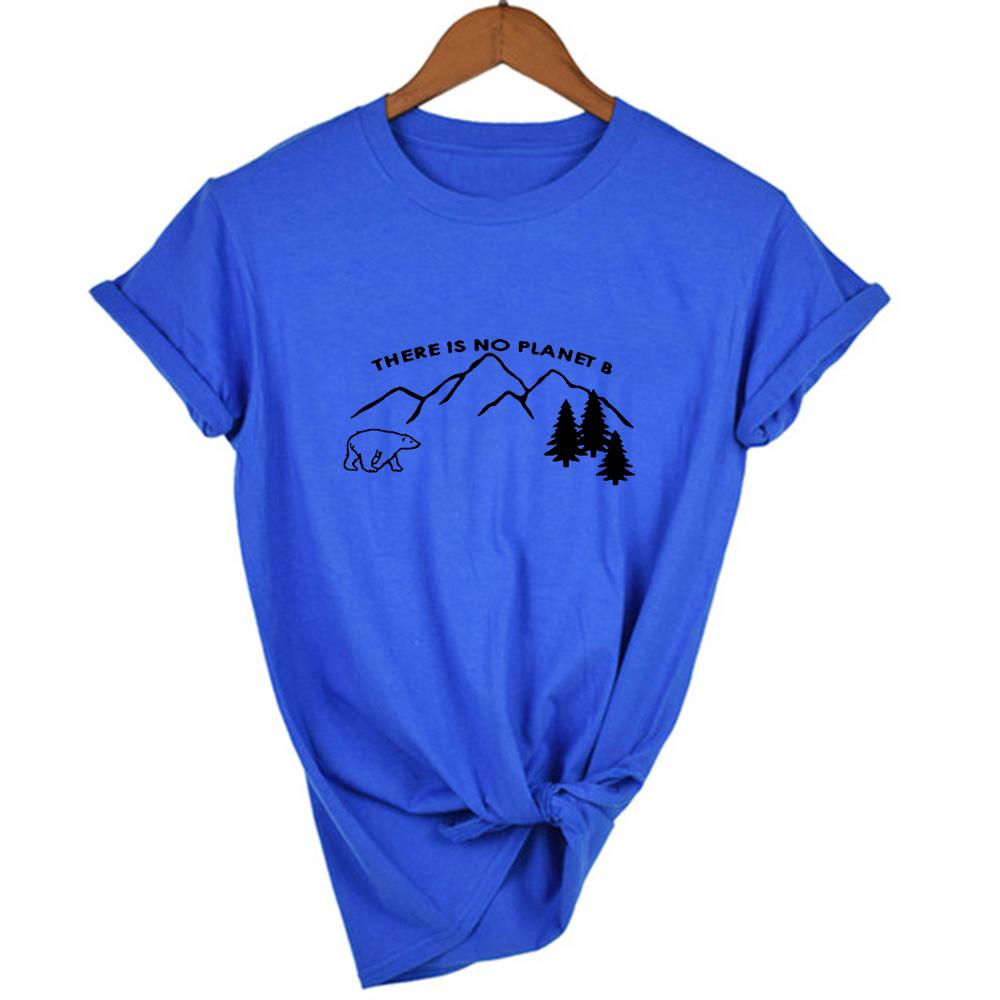 There Is No Planet B Women Summer Short Sleeve T Shirt Save Earth Tshirts Streetwear Slogan