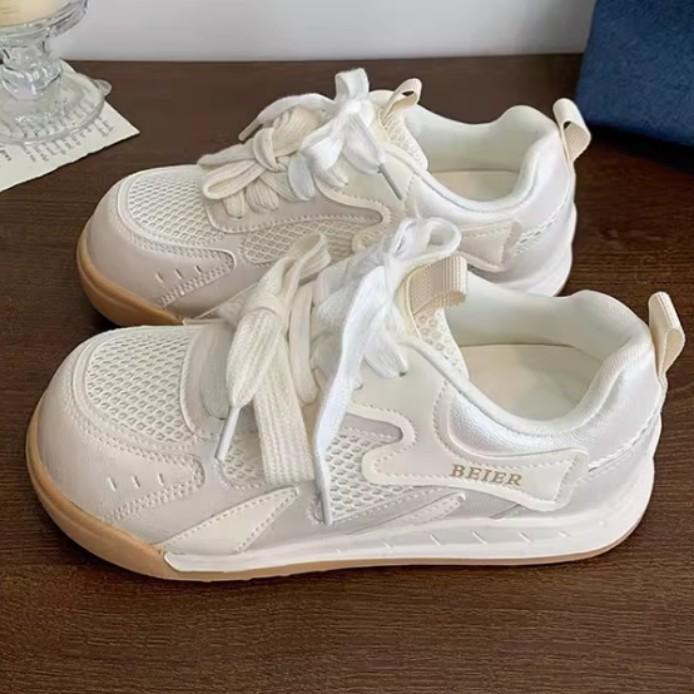 2025 Spring and Summer Thick-soled Retro German Training Shoes Women's Shoes New Breathable Mesh Forrest Gump Shoes Sports and Leisure Board Shoes