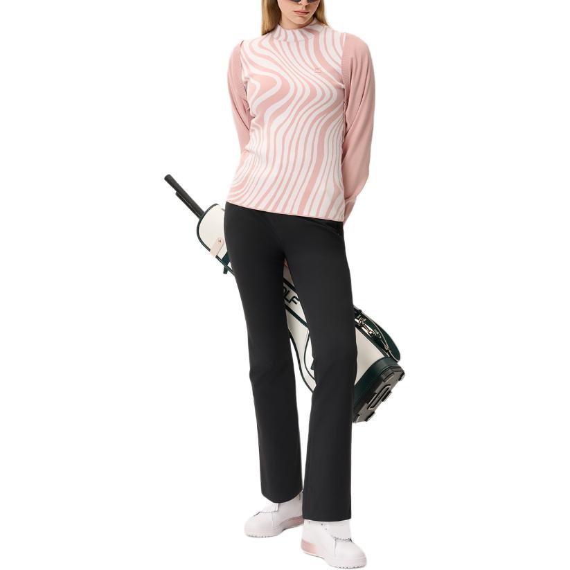 FILA Golf Series Fashion Comfortable Soft Skin-Friendly Knitwear 2-Piece Set Women tops Light-Bean-Paste A11W515407F-PK