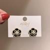 Retro Polka Dot Geometric Circle Earrings - Fashionable, High-End, European & American Style for Women