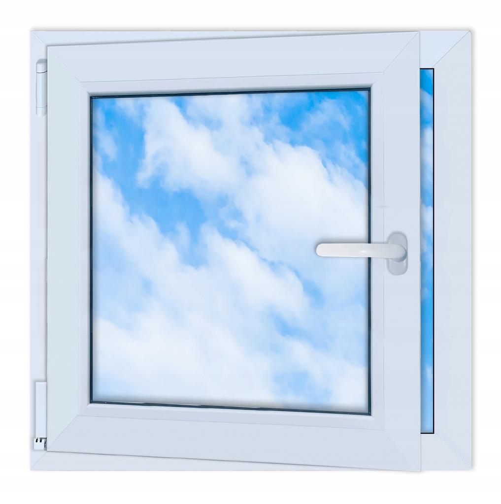 Okno Pcv Antracyt 70X70 Lewe, Nowe 700X700 Mm Rozwierno Uchylne, Dwuszybowe