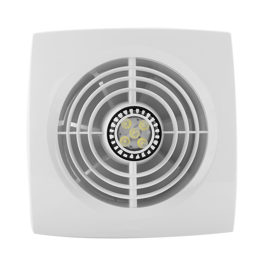 Ventilador Exaustor de Ventilação Doméstica com Luz LED Montar na Parede Banheiro