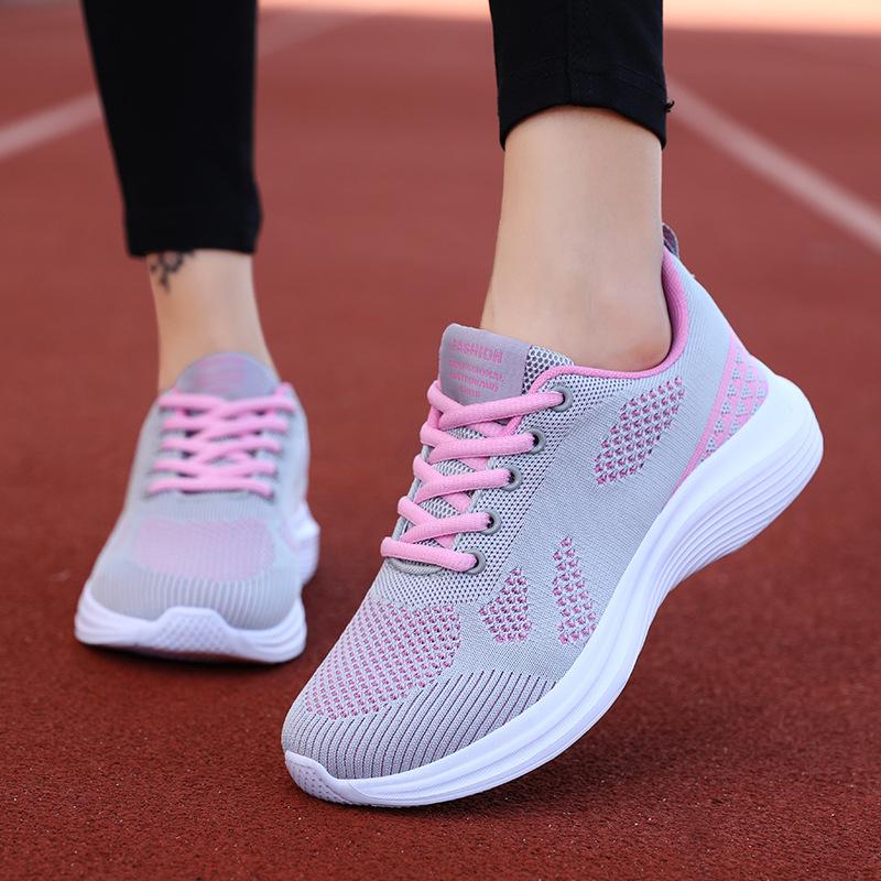 Sneakers Women's Spring and Autumn Mesh Breathable Ultra Light Student Running Shoes Casual Lightweight Soft Sole Running Shoes 2025 New