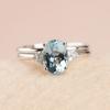 Aquamarine Gemstone Anniversary Ring 925 Sterling Silver Handmade Women Ceremony Dainty Gift