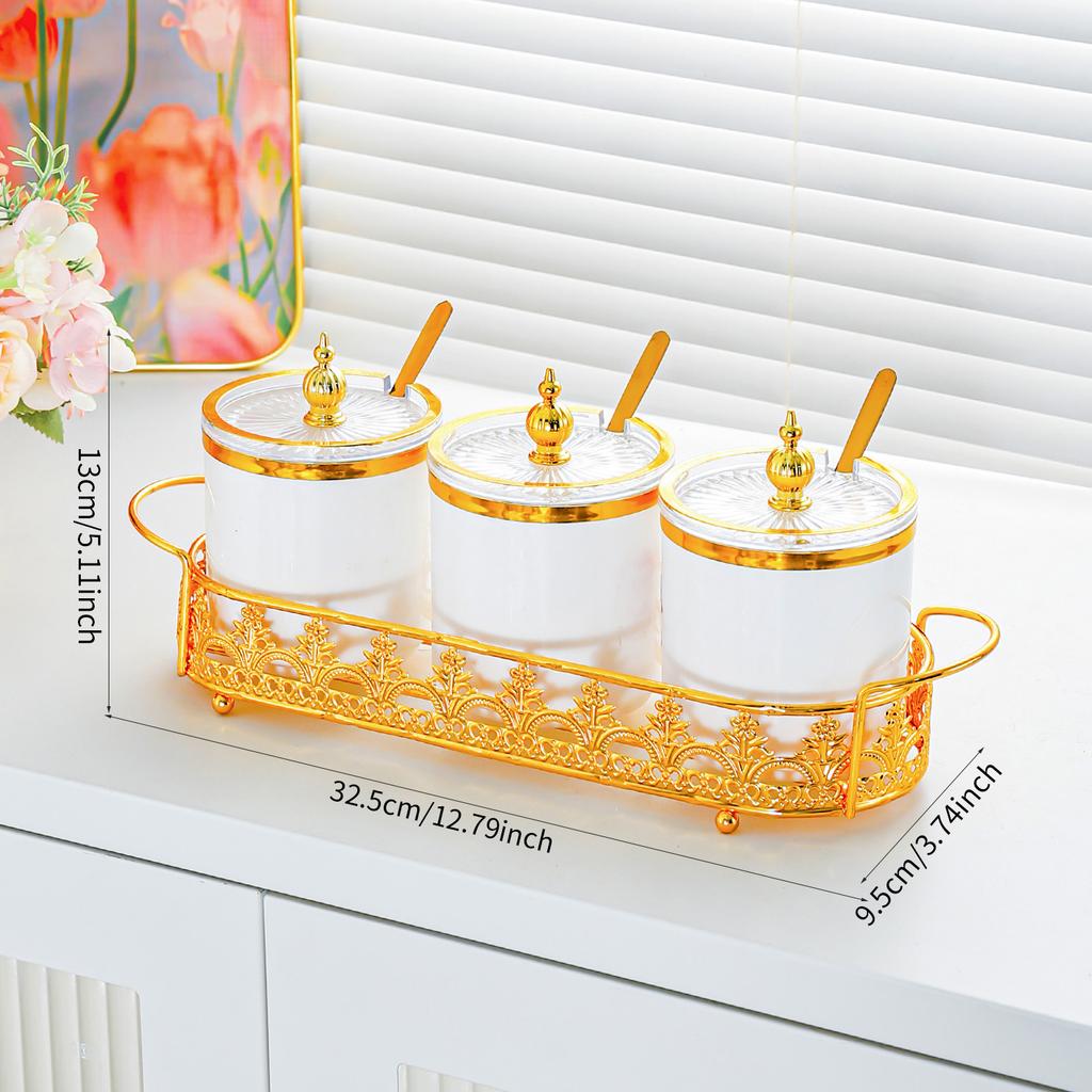 Seasoning Box Household Kitchen Light Luxury Seasoning Storage Box Desktop Seasoning Bottle Jar Sealing Seasoning Salt Jar Seasoning Jar