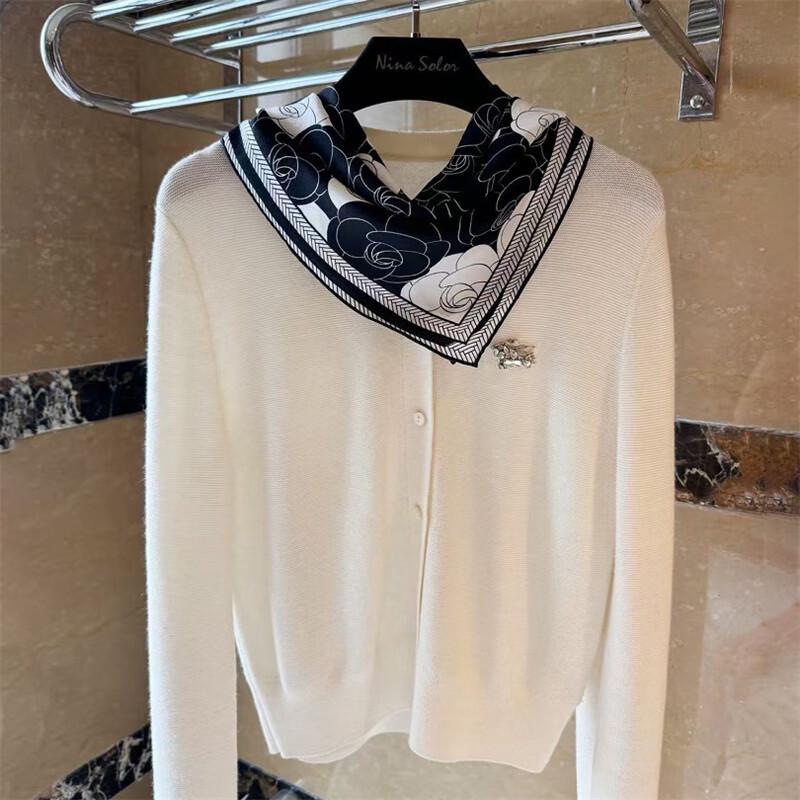 NINA SOLOR Lightweight Camellia Silk Scarf