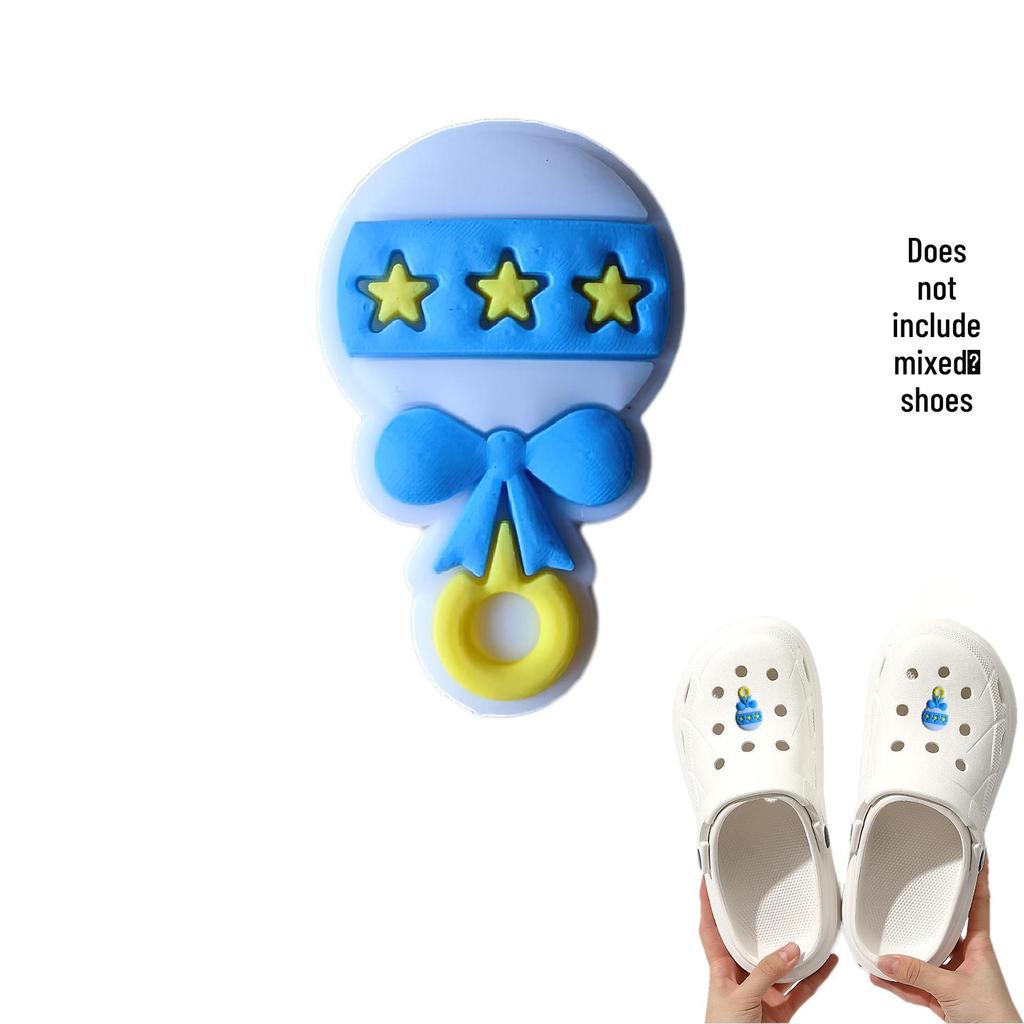 Blue Cartoon PVC Shoe Buckle: Cute Detachable Ornament for Hole Shoes