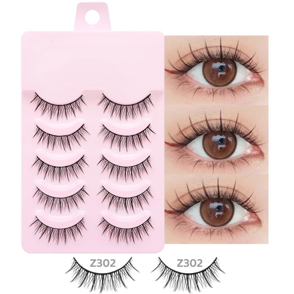 5 Pairs Faux Mink Lashes Multiple Styles 3D False Eyelashes Popular Manga Lashes  Wome