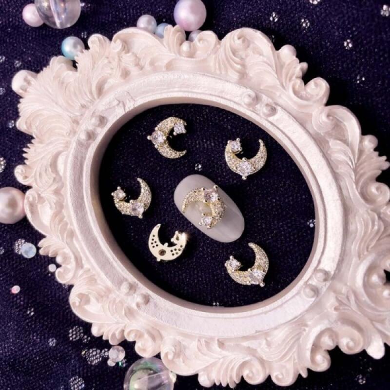 Crescent Moon Zircon Jewelry Parts