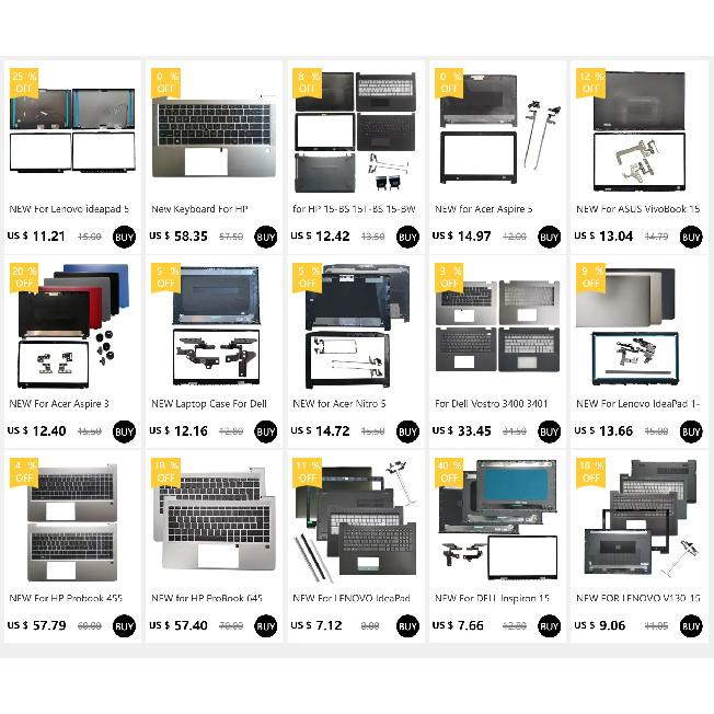 NEW Case For VivoBook 15 X512 X512F X512FA X512DA X512UA A512 A512F F512 F512D V5000F laptop LCD Back Cover/hinges L&R