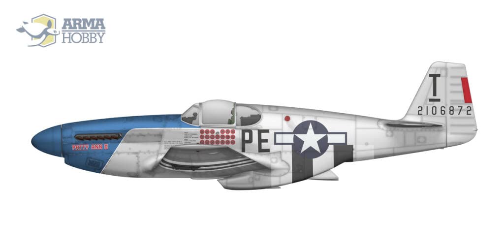 Alma Hobby US Army Air Force Mustang Modelo de plástico ADL70041 Color de moldeo 1/72 P-51B