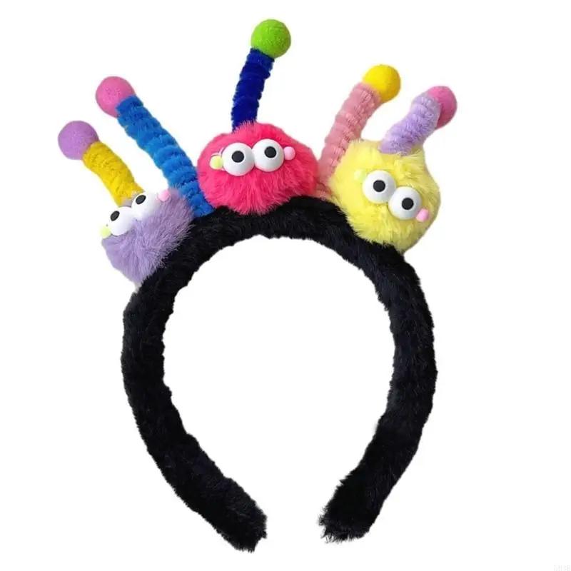 Cute Twist Stick Plush Funny Antenna Headband Girl Heart Party Creative Hair Accessories Girl Wash Makeup Headband