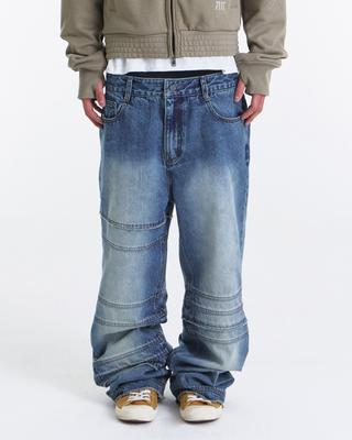 Gicheol Bind Raw Cut Straight Denim Pants (Indigo)