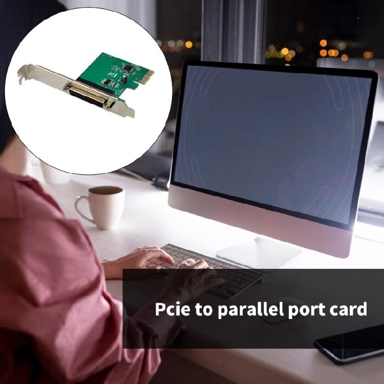 Parallel Port PCIe Expansion Card Data Transfer PCIE to DB25 Printer Adapter PCIe Adapter with Low Profile Bracket