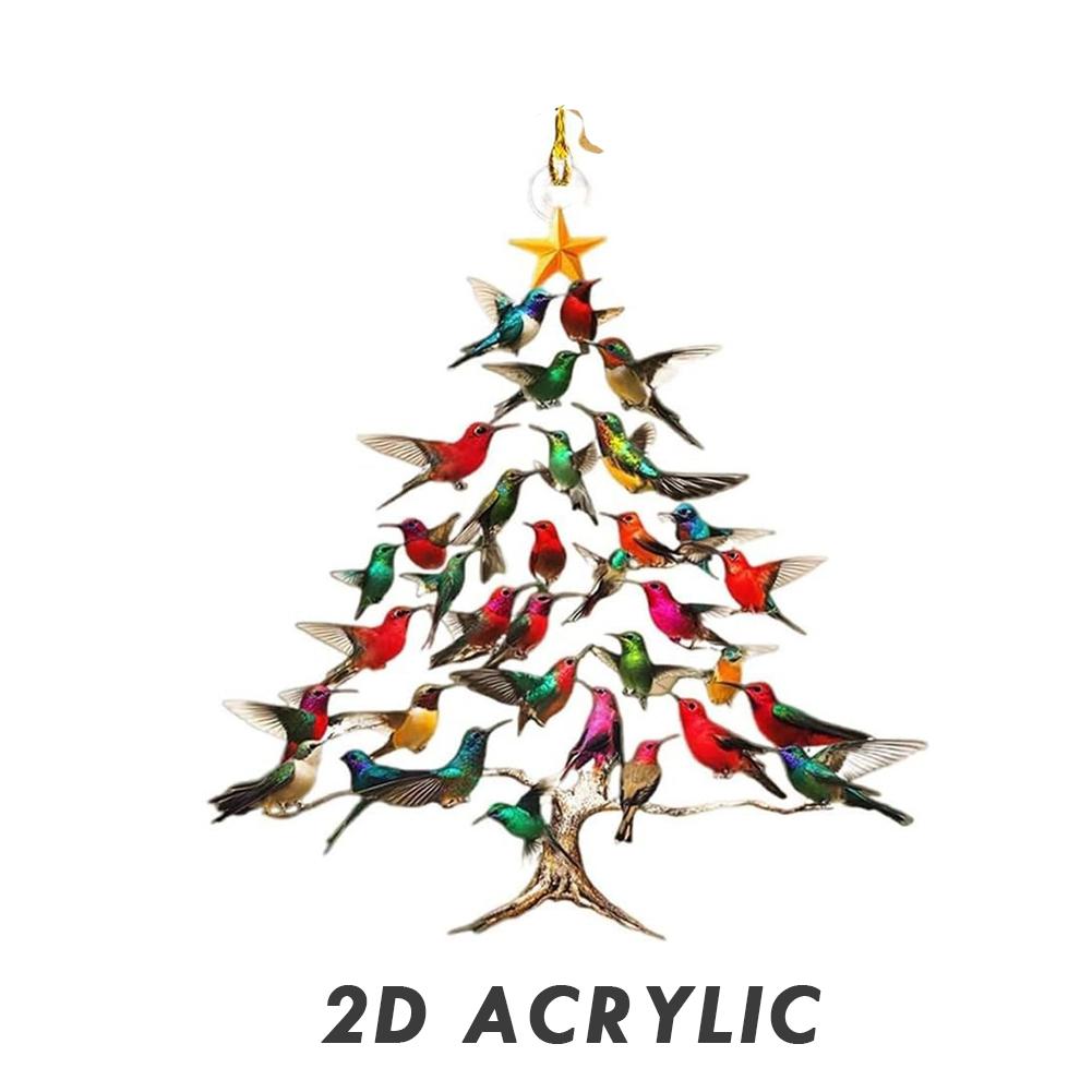 1/2pcs Colorful Layered Christmas Tree Ornaments Acrylic 2D For Home Xmas Office Window Festival Party Lightweight Decor Gifts