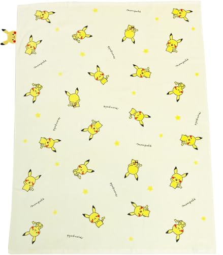 

MORIPiLO Pokemon Pikachu Monpoke Baby Towel Blanket (Fluffy 100% Cotton Nap Blanket) 85x115cm, Perfect for Babies and Kids, Baby Shower Gift, Summer C