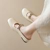 Round head with single shoes Gentle silver inner height increase Baotou half slippers Female summer