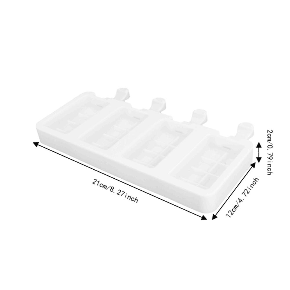 Grid Pattern Silicone Ice Cream Mold 4-Cavity DIY Ice Cream Mold Ice Cream Making Mold Kitchen Use S